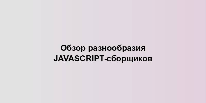 Обзор разнообразия JavaScript-сборщиков