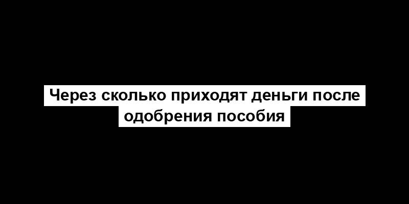 Через сколько приходят деньги после одобрения пособия