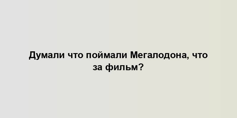 Думали что поймали Мегалодона, что за фильм?