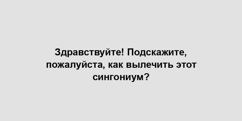 Здравствуйте! Подскажите, пожалуйста, как вылечить этот сингониум?