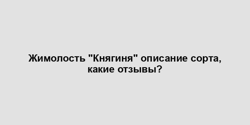 Жимолость "Княгиня" описание сорта, какие отзывы?